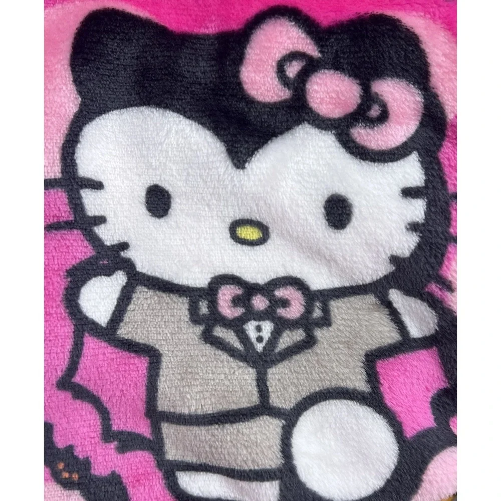 Hello Kitty Halloween Hot Pink Monster Meows Silk Plush Throw Blanket 50 X 70 🎃